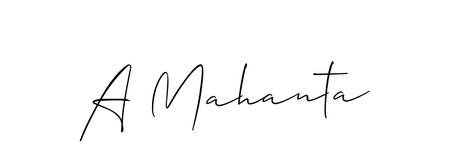 How to make A Mahanta signature? Allison_Script is a professional autograph style. Create handwritten signature for A Mahanta name. A Mahanta signature style 2 images and pictures png