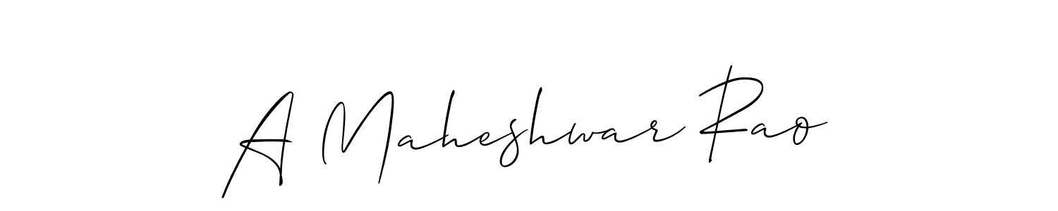 Also You can easily find your signature by using the search form. We will create A Maheshwar Rao name handwritten signature images for you free of cost using Allison_Script sign style. A Maheshwar Rao signature style 2 images and pictures png