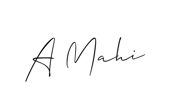 How to make A Mahi signature? Allison_Script is a professional autograph style. Create handwritten signature for A Mahi name. A Mahi signature style 2 images and pictures png