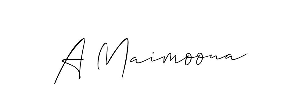 Similarly Allison_Script is the best handwritten signature design. Signature creator online .You can use it as an online autograph creator for name A Maimoona. A Maimoona signature style 2 images and pictures png