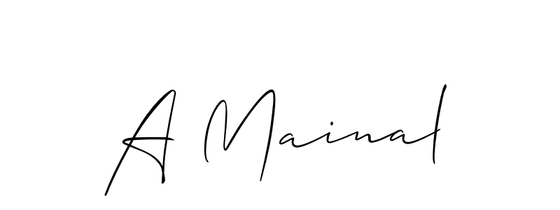 It looks lik you need a new signature style for name A Mainal. Design unique handwritten (Allison_Script) signature with our free signature maker in just a few clicks. A Mainal signature style 2 images and pictures png