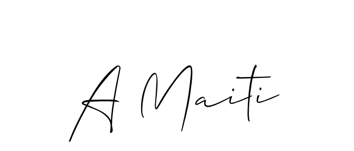 Make a beautiful signature design for name A Maiti. With this signature (Allison_Script) style, you can create a handwritten signature for free. A Maiti signature style 2 images and pictures png