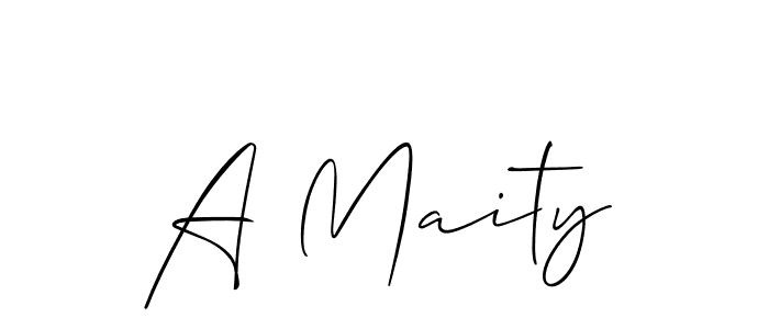 How to make A Maity signature? Allison_Script is a professional autograph style. Create handwritten signature for A Maity name. A Maity signature style 2 images and pictures png