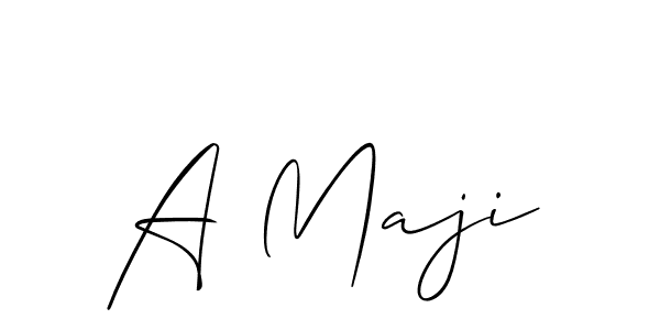 Design your own signature with our free online signature maker. With this signature software, you can create a handwritten (Allison_Script) signature for name A Maji. A Maji signature style 2 images and pictures png