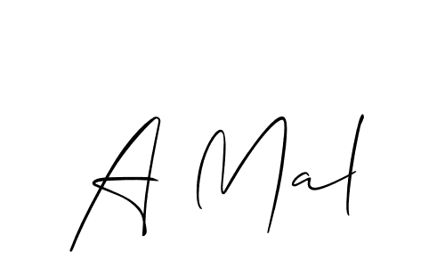 Create a beautiful signature design for name A Mal. With this signature (Allison_Script) fonts, you can make a handwritten signature for free. A Mal signature style 2 images and pictures png