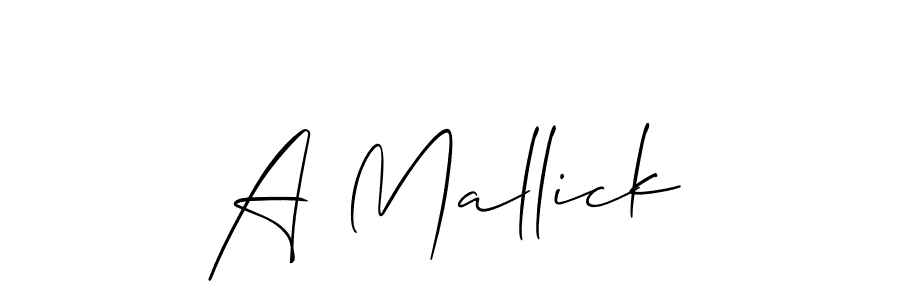 Create a beautiful signature design for name A Mallick. With this signature (Allison_Script) fonts, you can make a handwritten signature for free. A Mallick signature style 2 images and pictures png