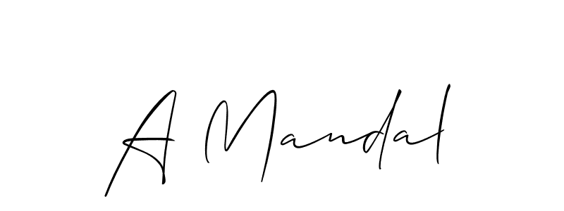 Make a beautiful signature design for name A Mandal. With this signature (Allison_Script) style, you can create a handwritten signature for free. A Mandal signature style 2 images and pictures png