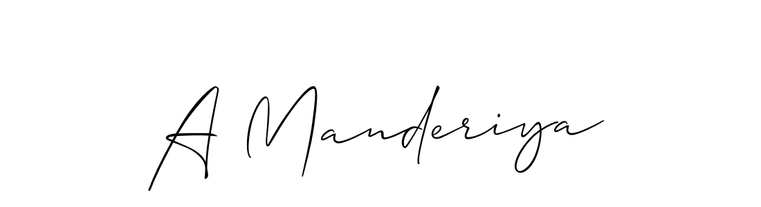 How to make A Manderiya signature? Allison_Script is a professional autograph style. Create handwritten signature for A Manderiya name. A Manderiya signature style 2 images and pictures png
