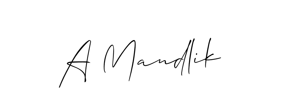 Design your own signature with our free online signature maker. With this signature software, you can create a handwritten (Allison_Script) signature for name A Mandlik. A Mandlik signature style 2 images and pictures png