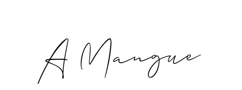 You should practise on your own different ways (Allison_Script) to write your name (A Mangue) in signature. don't let someone else do it for you. A Mangue signature style 2 images and pictures png