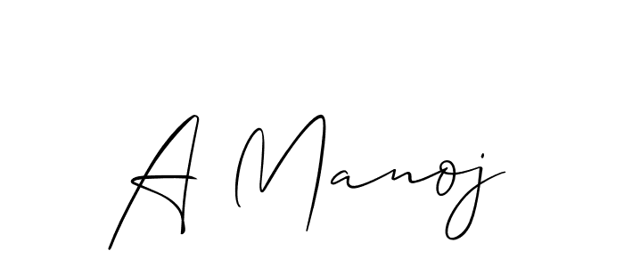 Use a signature maker to create a handwritten signature online. With this signature software, you can design (Allison_Script) your own signature for name A Manoj. A Manoj signature style 2 images and pictures png