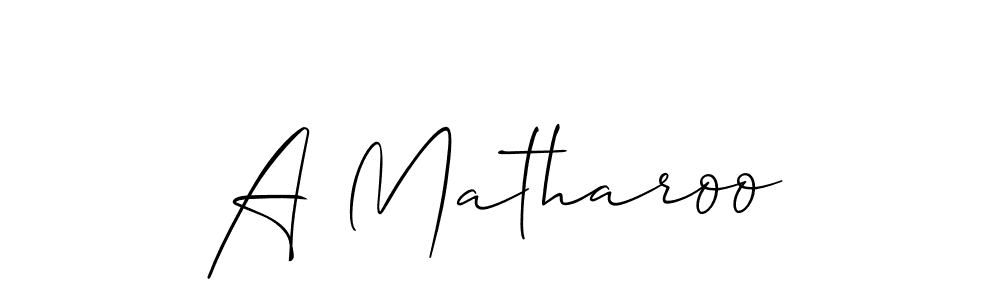 How to make A Matharoo signature? Allison_Script is a professional autograph style. Create handwritten signature for A Matharoo name. A Matharoo signature style 2 images and pictures png