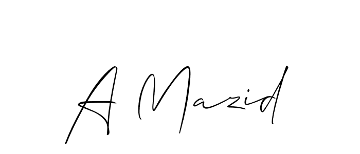 Make a beautiful signature design for name A Mazid. With this signature (Allison_Script) style, you can create a handwritten signature for free. A Mazid signature style 2 images and pictures png