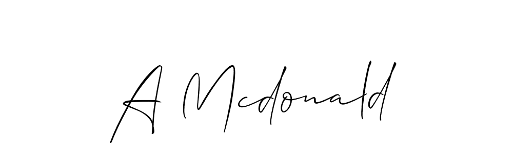 if you are searching for the best signature style for your name A Mcdonald. so please give up your signature search. here we have designed multiple signature styles  using Allison_Script. A Mcdonald signature style 2 images and pictures png