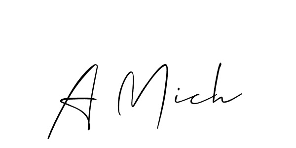 Make a beautiful signature design for name A Mich. With this signature (Allison_Script) style, you can create a handwritten signature for free. A Mich signature style 2 images and pictures png