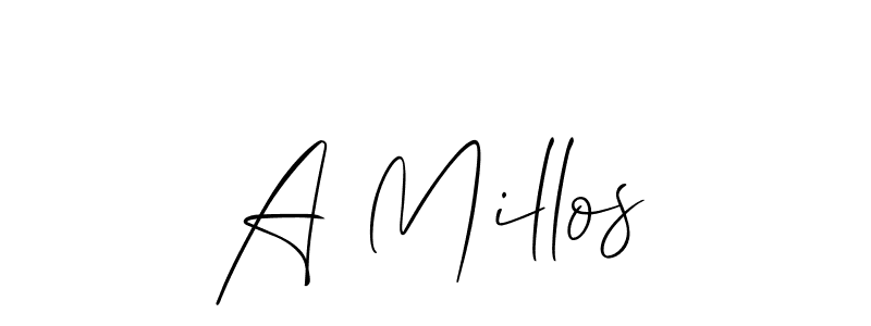 Here are the top 10 professional signature styles for the name A Millos. These are the best autograph styles you can use for your name. A Millos signature style 2 images and pictures png