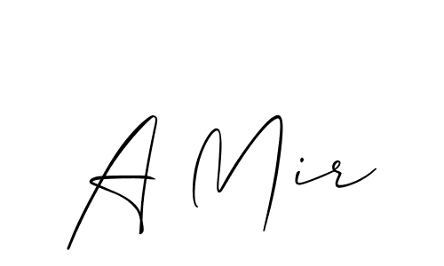 Use a signature maker to create a handwritten signature online. With this signature software, you can design (Allison_Script) your own signature for name A Mir. A Mir signature style 2 images and pictures png