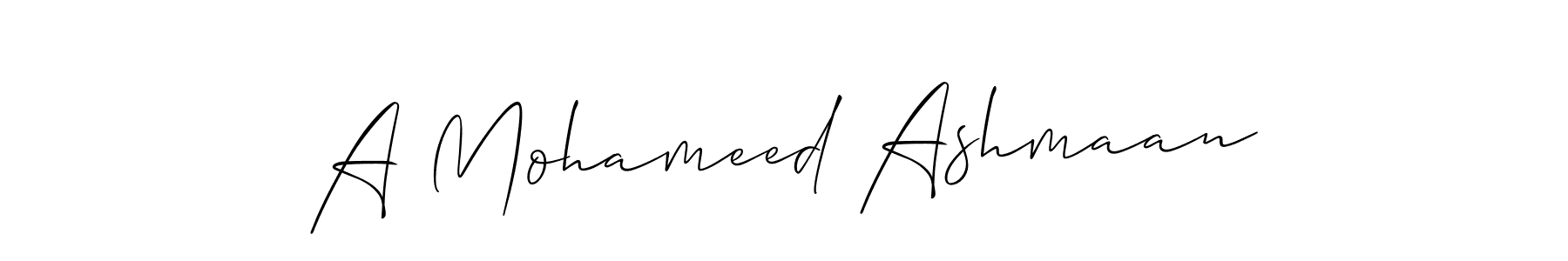 You can use this online signature creator to create a handwritten signature for the name A Mohameed Ashmaan. This is the best online autograph maker. A Mohameed Ashmaan signature style 2 images and pictures png