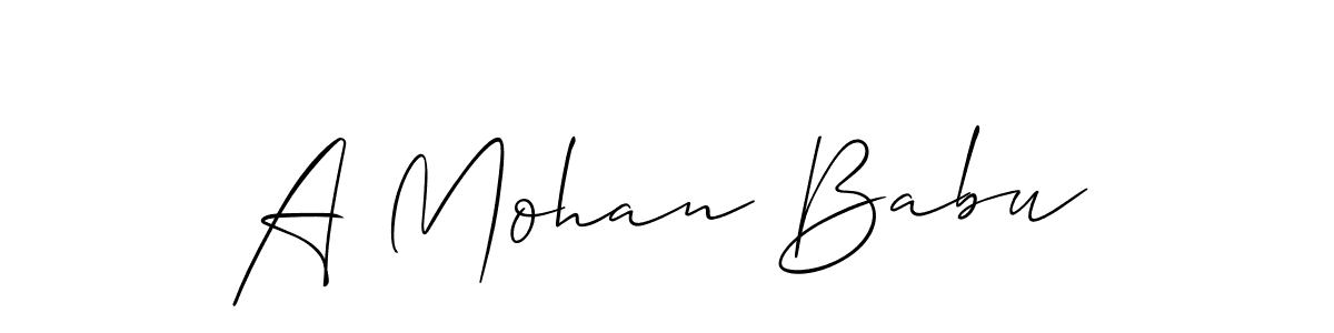 Use a signature maker to create a handwritten signature online. With this signature software, you can design (Allison_Script) your own signature for name A Mohan Babu. A Mohan Babu signature style 2 images and pictures png