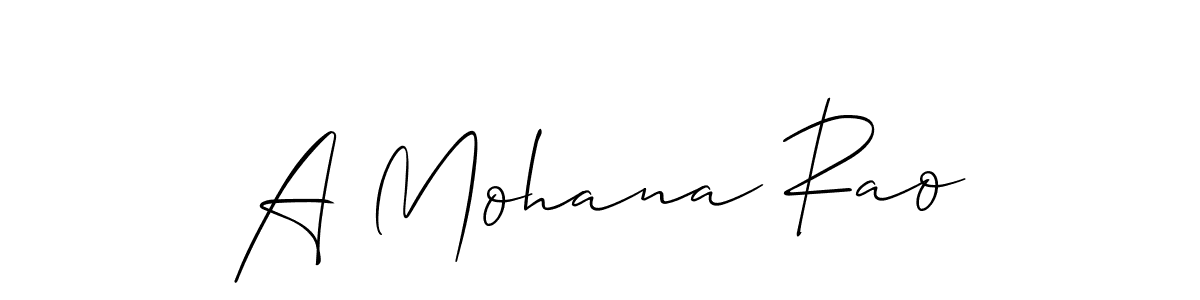 Use a signature maker to create a handwritten signature online. With this signature software, you can design (Allison_Script) your own signature for name A Mohana Rao. A Mohana Rao signature style 2 images and pictures png