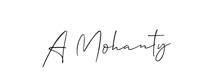 Make a beautiful signature design for name A Mohanty. With this signature (Allison_Script) style, you can create a handwritten signature for free. A Mohanty signature style 2 images and pictures png