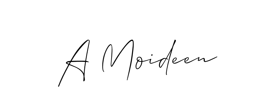 Make a beautiful signature design for name A Moideen. With this signature (Allison_Script) style, you can create a handwritten signature for free. A Moideen signature style 2 images and pictures png