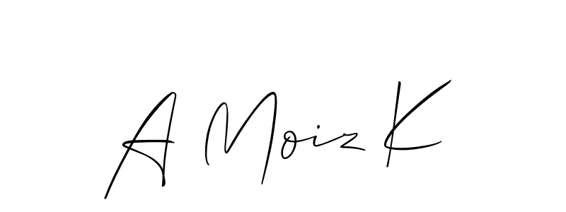 Also we have A Moiz K name is the best signature style. Create professional handwritten signature collection using Allison_Script autograph style. A Moiz K signature style 2 images and pictures png