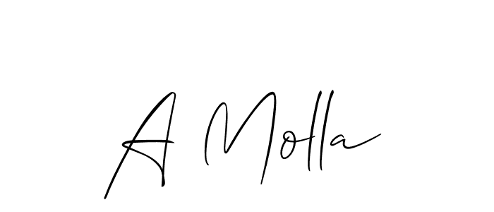 How to make A Molla name signature. Use Allison_Script style for creating short signs online. This is the latest handwritten sign. A Molla signature style 2 images and pictures png