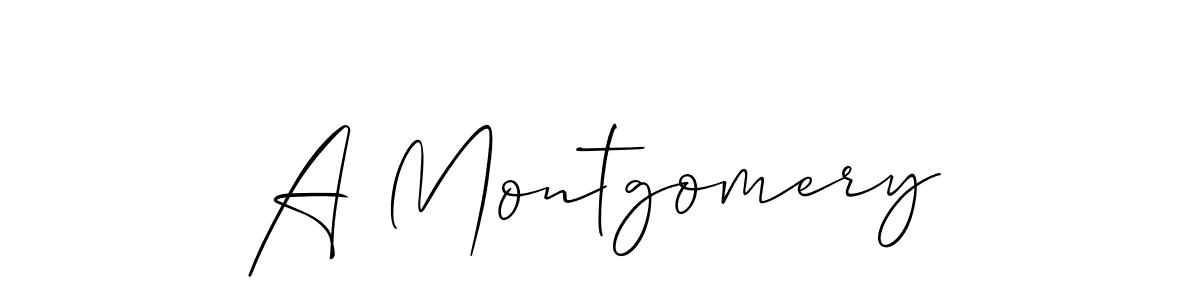 The best way (Allison_Script) to make a short signature is to pick only two or three words in your name. The name A Montgomery include a total of six letters. For converting this name. A Montgomery signature style 2 images and pictures png