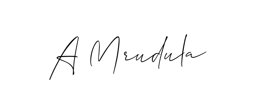 Best and Professional Signature Style for A Mrudula. Allison_Script Best Signature Style Collection. A Mrudula signature style 2 images and pictures png