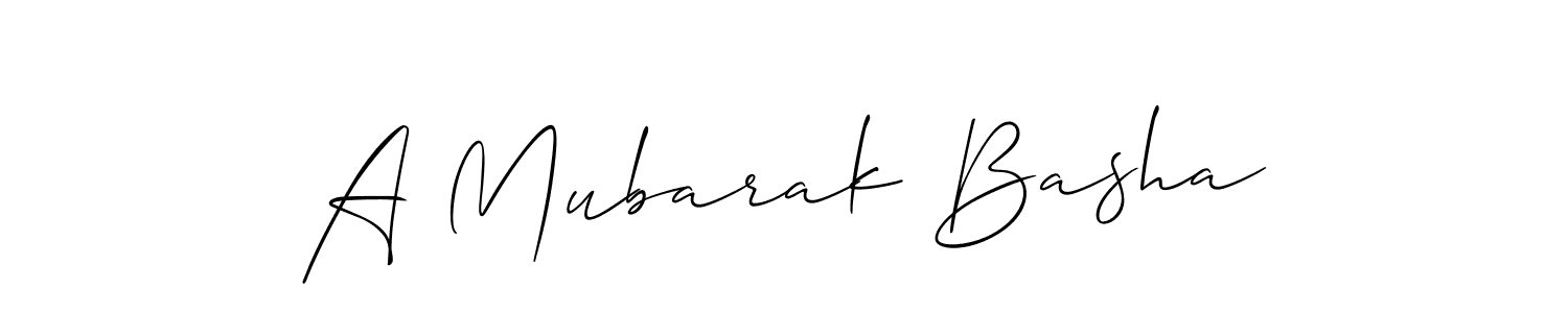 if you are searching for the best signature style for your name A Mubarak Basha. so please give up your signature search. here we have designed multiple signature styles  using Allison_Script. A Mubarak Basha signature style 2 images and pictures png