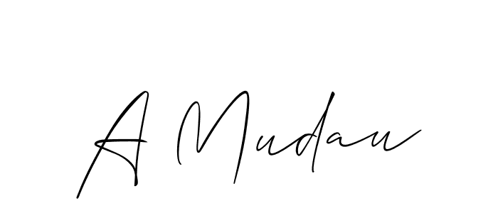 Design your own signature with our free online signature maker. With this signature software, you can create a handwritten (Allison_Script) signature for name A Mudau. A Mudau signature style 2 images and pictures png