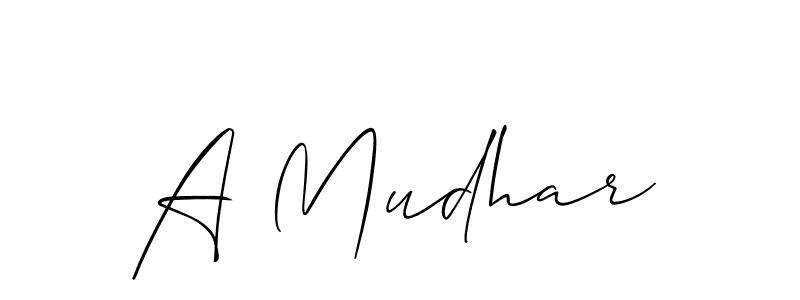 How to make A Mudhar signature? Allison_Script is a professional autograph style. Create handwritten signature for A Mudhar name. A Mudhar signature style 2 images and pictures png