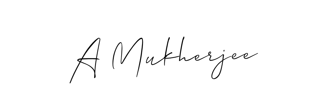 How to make A Mukherjee name signature. Use Allison_Script style for creating short signs online. This is the latest handwritten sign. A Mukherjee signature style 2 images and pictures png