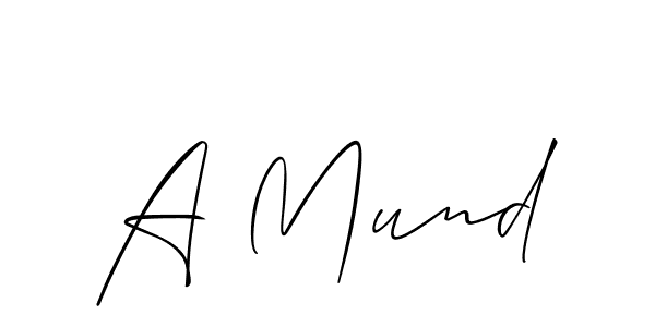 Design your own signature with our free online signature maker. With this signature software, you can create a handwritten (Allison_Script) signature for name A Mund. A Mund signature style 2 images and pictures png