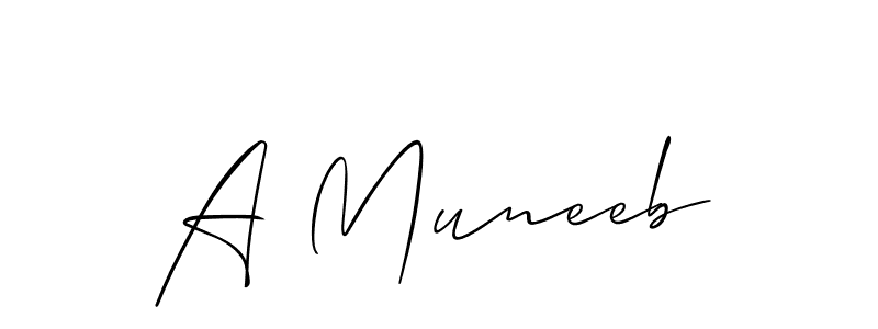 You should practise on your own different ways (Allison_Script) to write your name (A Muneeb) in signature. don't let someone else do it for you. A Muneeb signature style 2 images and pictures png