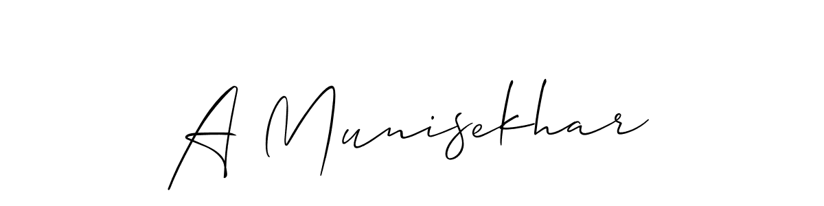 Make a beautiful signature design for name A Munisekhar. With this signature (Allison_Script) style, you can create a handwritten signature for free. A Munisekhar signature style 2 images and pictures png