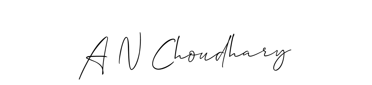 How to make A N Choudhary name signature. Use Allison_Script style for creating short signs online. This is the latest handwritten sign. A N Choudhary signature style 2 images and pictures png