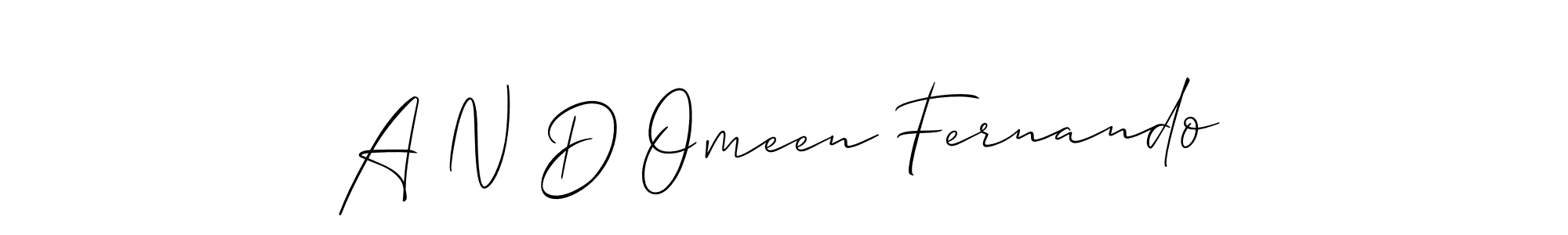 How to make A N D Omeen Fernando name signature. Use Allison_Script style for creating short signs online. This is the latest handwritten sign. A N D Omeen Fernando signature style 2 images and pictures png