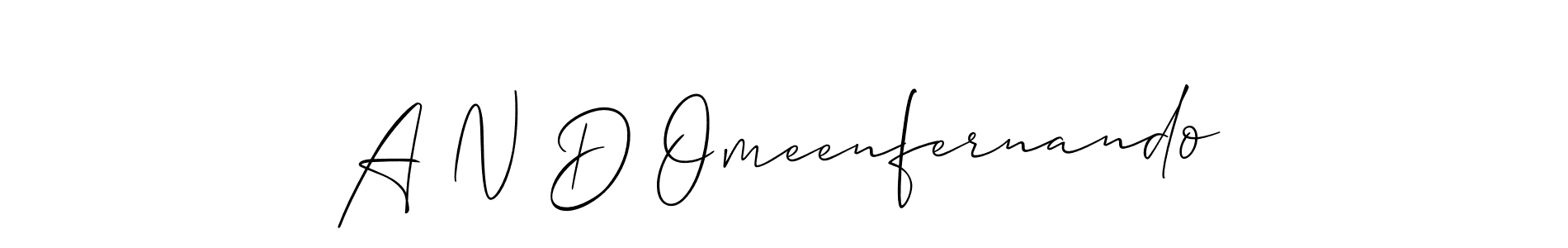 How to Draw A N D Omeenfernando signature style? Allison_Script is a latest design signature styles for name A N D Omeenfernando. A N D Omeenfernando signature style 2 images and pictures png