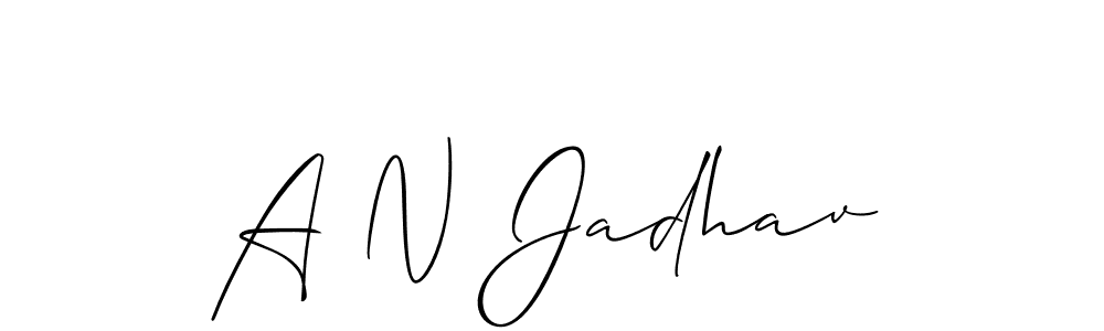 Also we have A N Jadhav name is the best signature style. Create professional handwritten signature collection using Allison_Script autograph style. A N Jadhav signature style 2 images and pictures png