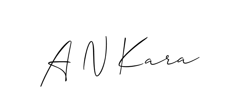 How to make A N Kara signature? Allison_Script is a professional autograph style. Create handwritten signature for A N Kara name. A N Kara signature style 2 images and pictures png