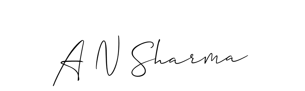 Create a beautiful signature design for name A N Sharma. With this signature (Allison_Script) fonts, you can make a handwritten signature for free. A N Sharma signature style 2 images and pictures png