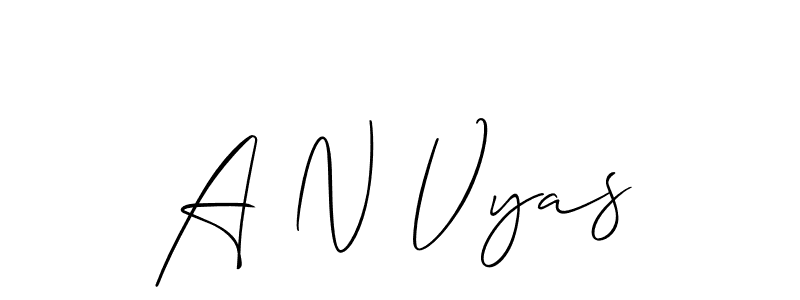 A N Vyas stylish signature style. Best Handwritten Sign (Allison_Script) for my name. Handwritten Signature Collection Ideas for my name A N Vyas. A N Vyas signature style 2 images and pictures png
