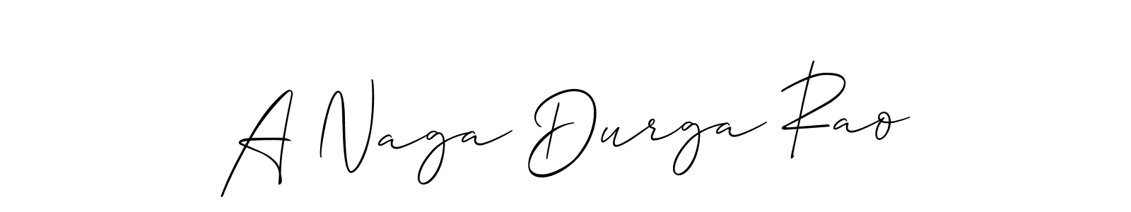 Also You can easily find your signature by using the search form. We will create A Naga Durga Rao name handwritten signature images for you free of cost using Allison_Script sign style. A Naga Durga Rao signature style 2 images and pictures png