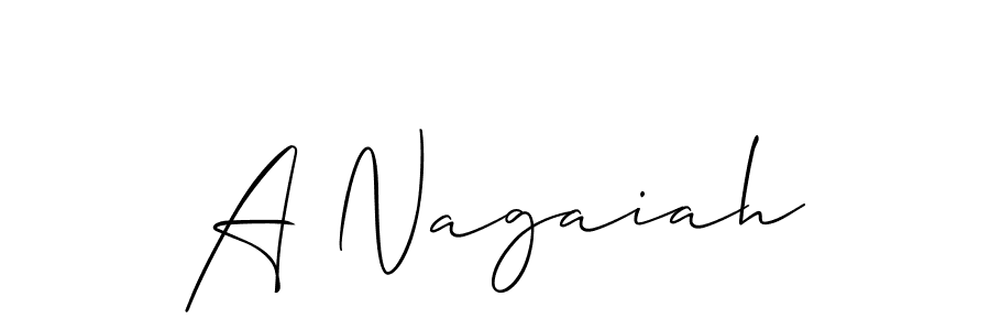 The best way (Allison_Script) to make a short signature is to pick only two or three words in your name. The name A Nagaiah include a total of six letters. For converting this name. A Nagaiah signature style 2 images and pictures png