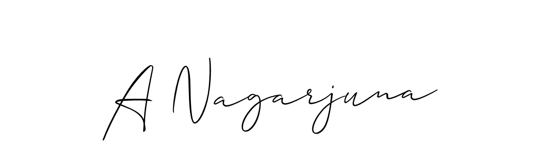 Create a beautiful signature design for name A Nagarjuna. With this signature (Allison_Script) fonts, you can make a handwritten signature for free. A Nagarjuna signature style 2 images and pictures png