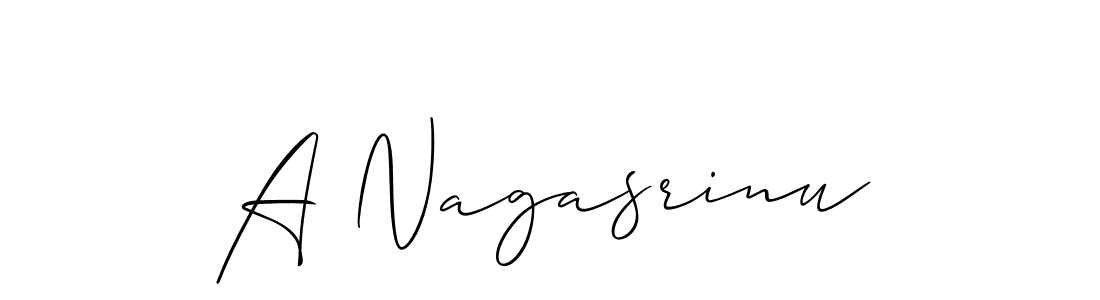 Make a beautiful signature design for name A Nagasrinu. With this signature (Allison_Script) style, you can create a handwritten signature for free. A Nagasrinu signature style 2 images and pictures png