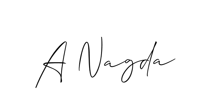 Design your own signature with our free online signature maker. With this signature software, you can create a handwritten (Allison_Script) signature for name A Nagda. A Nagda signature style 2 images and pictures png