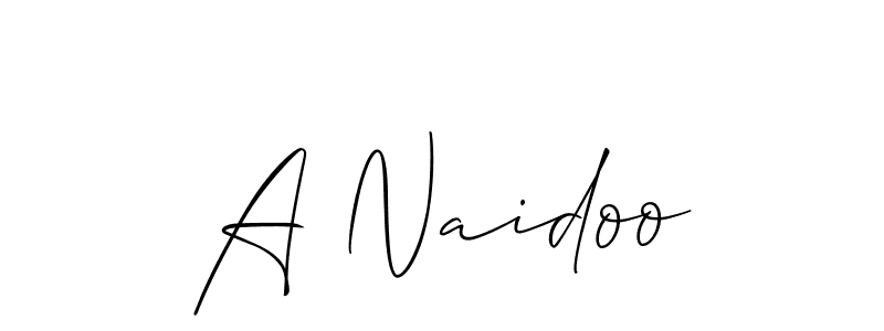 How to make A Naidoo name signature. Use Allison_Script style for creating short signs online. This is the latest handwritten sign. A Naidoo signature style 2 images and pictures png